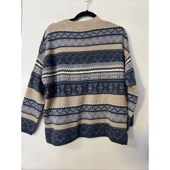 Chaps Petite Ralph Lauren Sweater L Cotton Aztec Blanket Southwest style - Picture 5 of 9